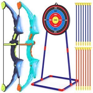 Alternative view of 2 Pack Bow and Arrow Set for Kids, Light Up Archery Set with 14 Suction Cup Arrows, Archery Targets Outdoor Games for Kids Ages 4-8 8-12, Birthday Gifts Toys for 5 6 7 8 9 10 11 12 Year Old Boys Girls