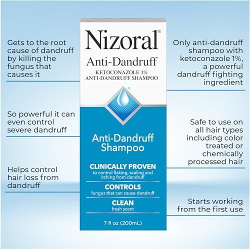 Nizoral Anti-Dandruff Shampoo with 1% Ketoconazole, Fresh Scent, 7 Fl Oz - Image 4