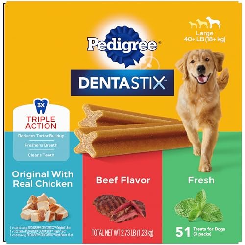 Pedigree Dentastix Large Dog Treats, Original, Beef & Fresh, 2.73 lb. Variety Pack (51 Treats Total) - Image 2