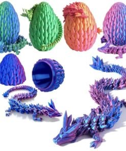 12inch 3D Printed Dragon Egg,Mystery Crystal Dragon Fidget Toys,Articulated Dragon,Home Desk Decor Easter Surprise Dinosaur Eggs,Adults Fidget Toys fo - High Quality Product Image