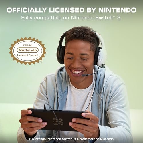 Turtle Beach Airlite Fit Wired Gaming Headset – Officially Licensed for Nintendo Switch 2, Nintendo Switch, Durable, Lightweight, Black and White - Image 3