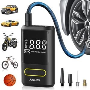 Alternative view of Tire Inflator Portable Air Compressor, Electric Bike Pump with Digital Pressure Gauge, 150 PSI Cordless Air Pump for Car Tires, Motorcycle, Bicycle, B