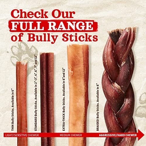 Natural Farm Extra-Thick 12-Inch Beef Bully Sticks Dog Chews - Odor-Free Dental Treats for Dogs - Image 7