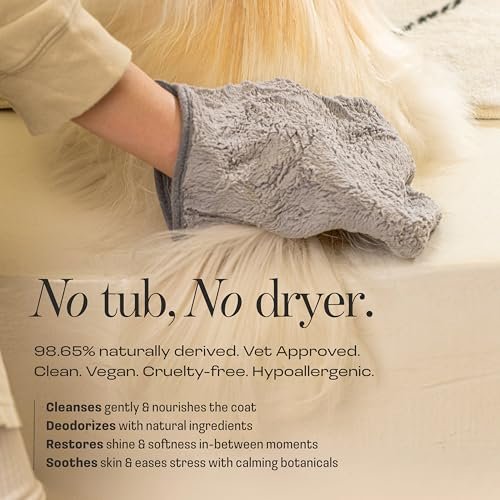 Dog Concentrated Waterless Rinse-Free Shampoo & Conditioner with Bath Mitt – Sensitive Skin, Stress & Itch Relief Gentle Leave-in Serum – 98.65% Na... - Image 5