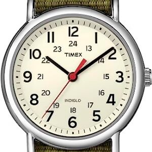 Alternative view of Timex Weekender 38mm Unisex Analog Watch | INDIGLO Backlight | Adjustable Durable Nylon Fabric Slip Through Strap | 24 Hour Time