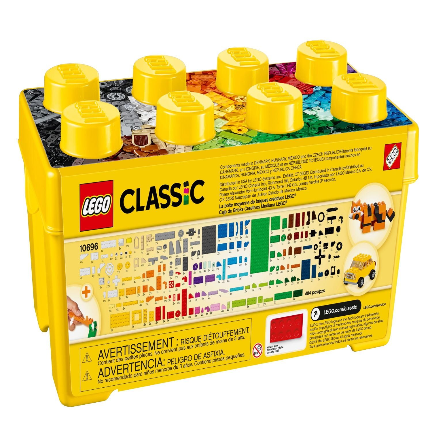 LEGO Classic Medium Creative Brick Box , Toy Set with Train, Car, Tiger, Birthday Gift for Kids 4+, 10696 - Image 4