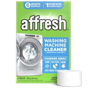 Affresh Washing Machine Cleaner, Helps Power Away Odor Causing Bacteria & Grime Deep Inside Pump, Valve & Hoses, 6 Time Release Tablets, 6 Month Suppl