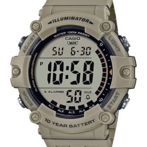 Casio Illuminator AE1500WH Series | 10-Year Battery | LED Backlight | 5-Alarms | 1/100 Sec Stopwatch | Men's Digital Watch