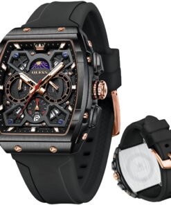 OLEVS Mens Watches Stylish Chronograph Waterproof Luminous Silicon Strap Multifunction Watches for Men Business White Men Wrist Watch - High Quality Product Image