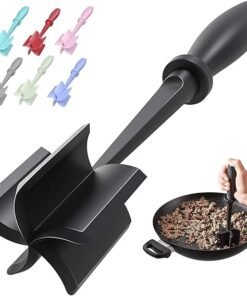 Meat Chopper, Hamburger Grinder, Premium Heat Resistant Smasher for Ground Beef, Burger Grinder Nylon Potato Mix Tool, Meat & Poultry Tenderizers-Blac - High Quality Product Image
