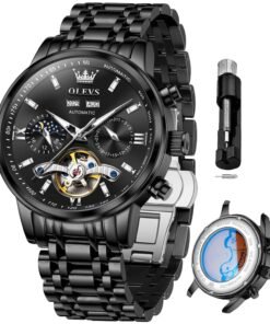 OLEVS Automatic Watches for Men Luxury Skeleton Multi-Function Mechanical Watch Self Winding Date Waterproof Luminous Mens Watch - High Quality Product Image