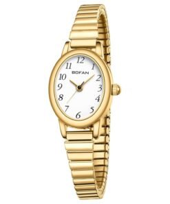 BOFAN Small Gold Watches for Women Easy Read Ladies Quartz Wrist Watch with Stainless Steel Expansion Band,Waterproof. - High Quality Product Image