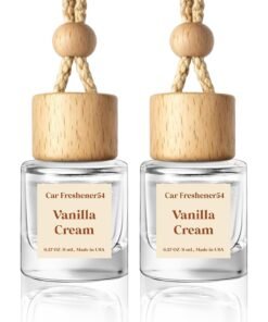 HoogaLife Car Air Freshener Diffuser 2 Pack Hanging Air Freshener Diffuser - Vanilla Cream Fragrance Oil Air D iffuser for Car, 45+ days Long Lasting - High Quality Product Image