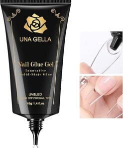 UNA GELLA Gel Nail Glue, Solid Nails Gl ue Gel 40g Lamp Curing Needed Soak Off G LUE Strong Nail G LUE G el for Acrylic Fake Nails Tips Extension Pres - High Quality Product Image