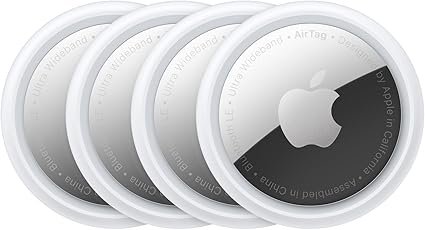 Apple AirTag (1st Generation) - 4 Pack. Keep Track of and find Your Keys, Wallet, Luggage, Backpack, and More. Simple one-tap Set up with iPhone or iP