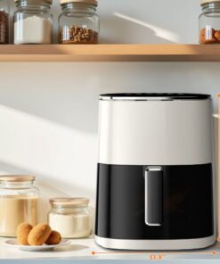 ROSVOVO Air Fryer 6-Quart with Viewing Window 12-in-1 Functions Digital Cooker for Crispy Fries Roasted Chicken Wings, 400°F Max Temperature, White - High Quality Product Image