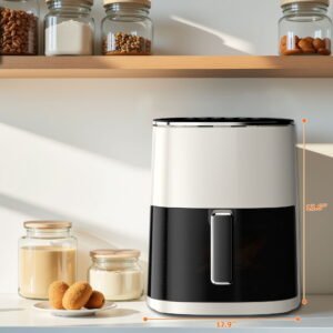 ROSVOVO Air Fryer 6-Quart with Viewing Window 12-in-1 Functions Digital Cooker for Crispy Fries Roasted Chicken Wings, 400°F Max Temperature, White