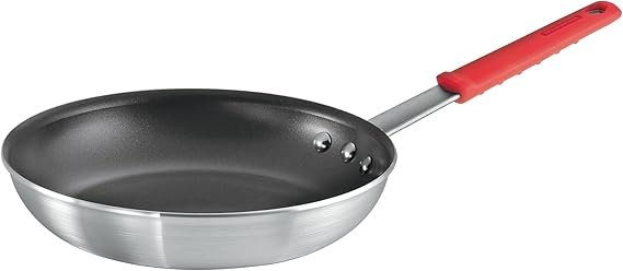 Tramontina Professional 10-Inch Non Stick Frying Pan, Heavy-Gauge Aluminum Skillet with Reinforced Nonstick Coating, Red Handle, Dishwasher and Oven S