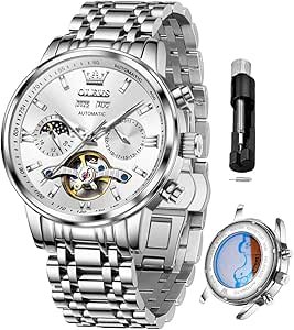 OLEVS Automatic Watches for Men Luxury Skeleton Multi-Function Mechanical Watch Self Winding Date Waterproof Luminous Mens Watch