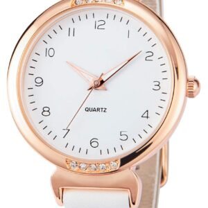 NUOVO Women's Silicone Sports Watch - Crystal Accented Leather Strap Analog Display