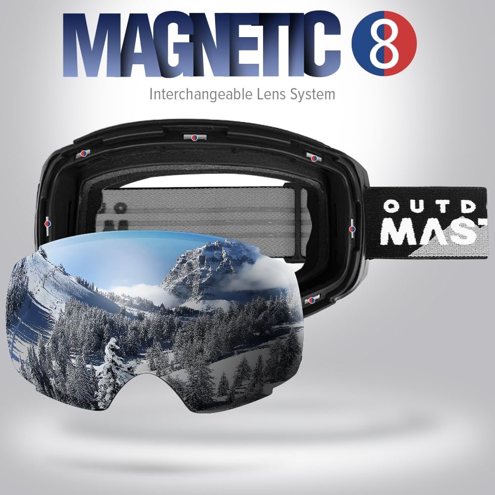 OutdoorMaster Ski Goggles PRO - Frameless, Interchangeable Lens 100% UV400 Protection Snow Goggles for Men & Women - Image 9