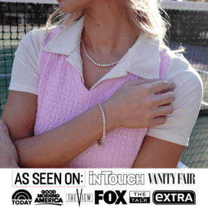 Alternative view of Cate & Chloe Olivia 18k White Gold Plated Tennis Necklace with Simulated Diamond Crystals for Women