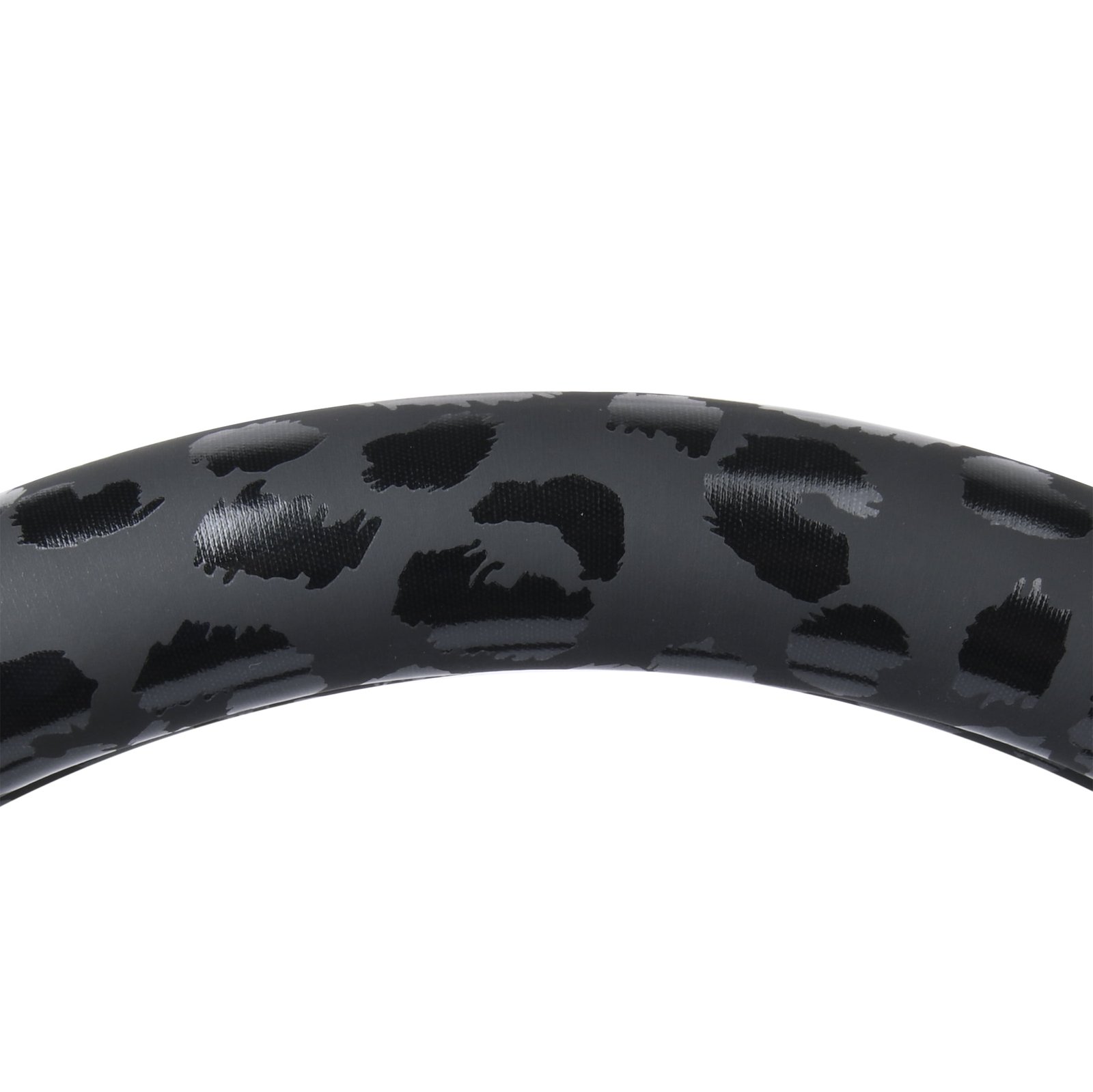 Auto Drive Black Leopard Faux Leather Steering Wheel Cover, Universal Fit for Sedans, SUVs, Set of 1 - Image 4