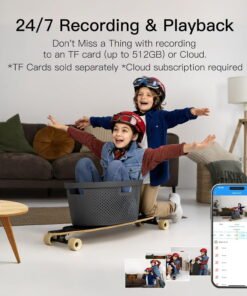 Vimtag 2.5K Indoor/Outdoor Security Camera, Smart WiFi Camera for Home Security, 2.4/5G Pet/Dog/Baby Camera with Phone App, Night Vision, Two-Way Audio, 24/7 SD/Cloud Storage, Works with Alexa - High Quality Product Image