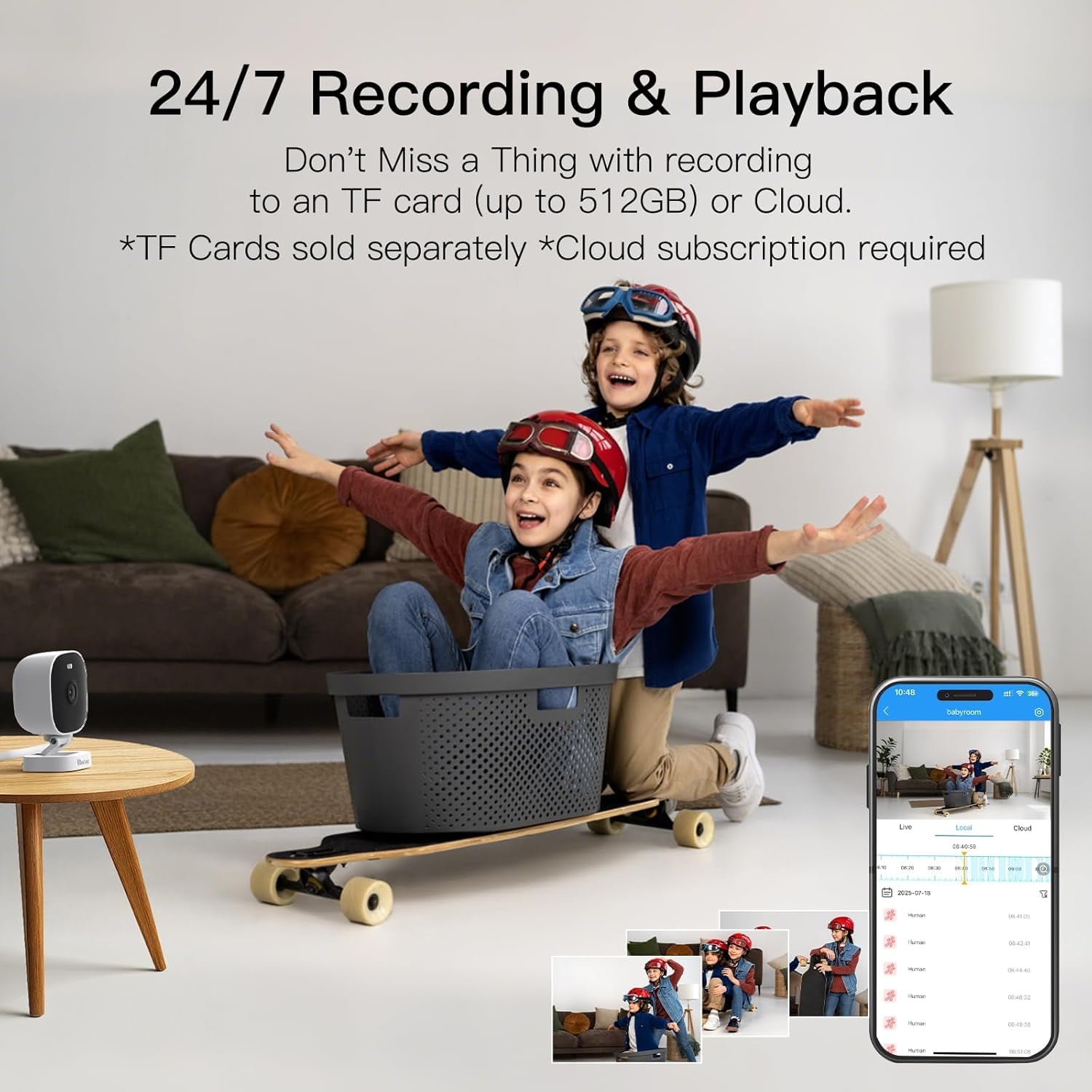 Vimtag 2.5K Indoor/Outdoor Security Camera, Smart WiFi Camera for Home Security, 2.4/5G Pet/Dog/Baby Camera with Phone App, Night Vision, Two-Way Audio, 24/7 SD/Cloud Storage, Works with Alexa