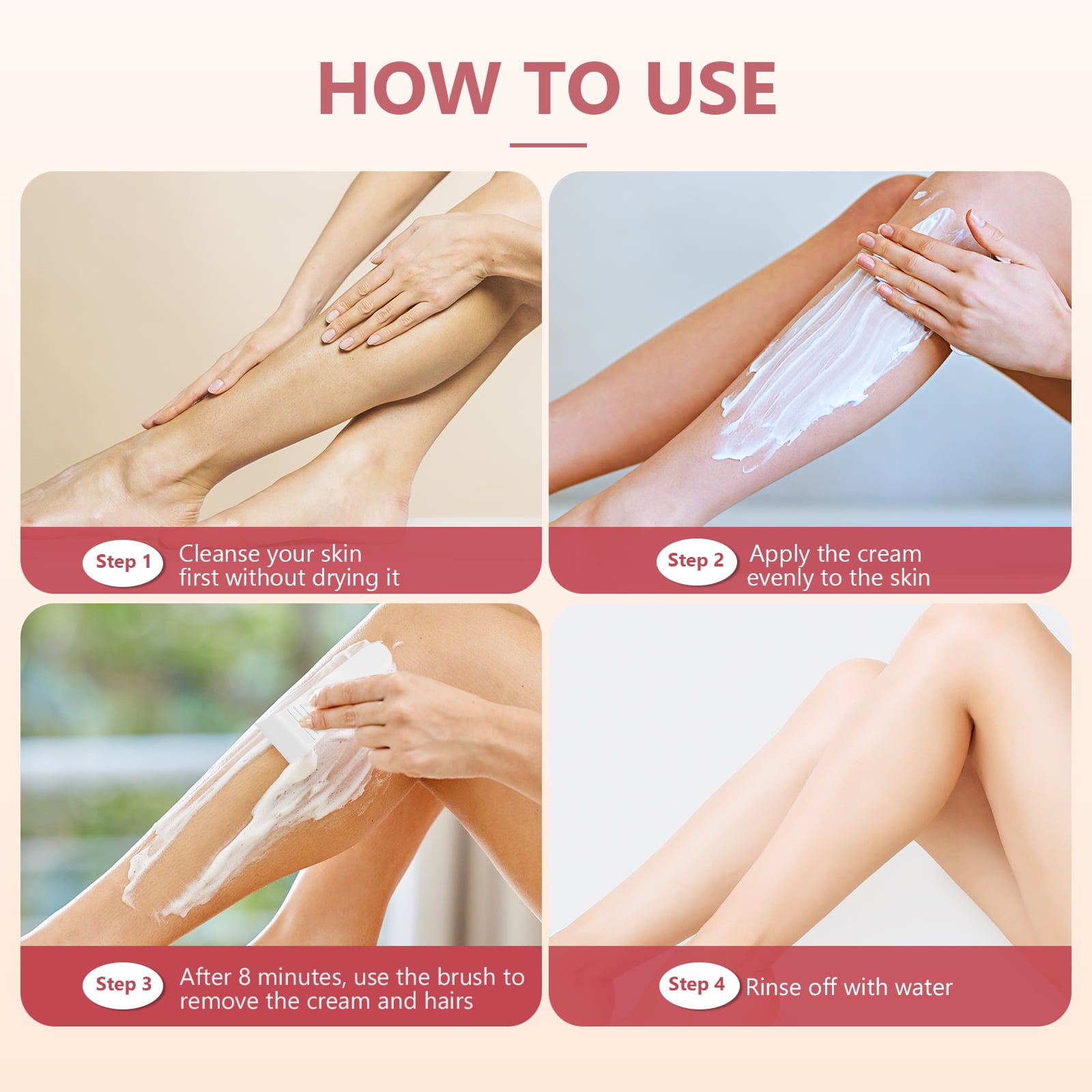 Hair Removal Cream with Spatula, Gentel Hair Remover for Body Legs Arms - High Quality Product Image