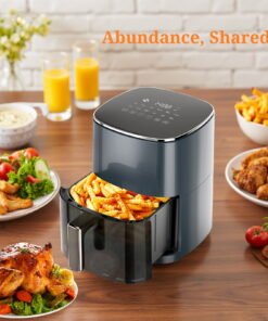 Sybels Air Fryer with Viewing Window, 6-Quart 12-in-1 Multi-Function Appliance for Air Frying, Roasting, Baking & Dehydrating, Gray - High Quality Product Image