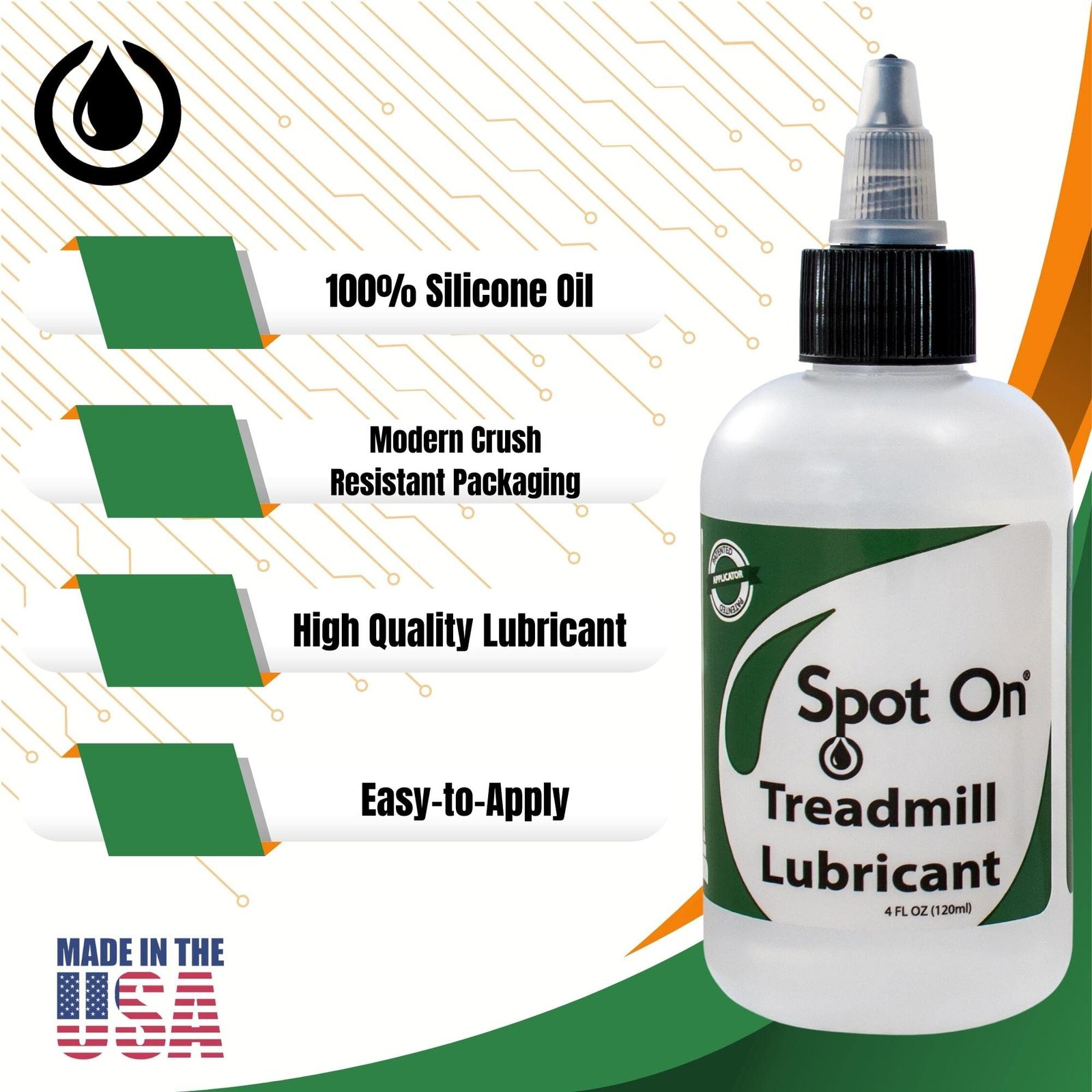 Treadmill Belt Lubricant - Made in The USA - Patented 8 inch Application Tube and Precision Twist Cap - 100% Pure Silicone - Spot On - Image 8