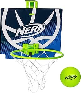 Nerf Nerfoop - The Classic Mini Foam Basketball and Hoop - Hooks On Doors - Indoor and Outdoor Play - A Favorite Since 1972