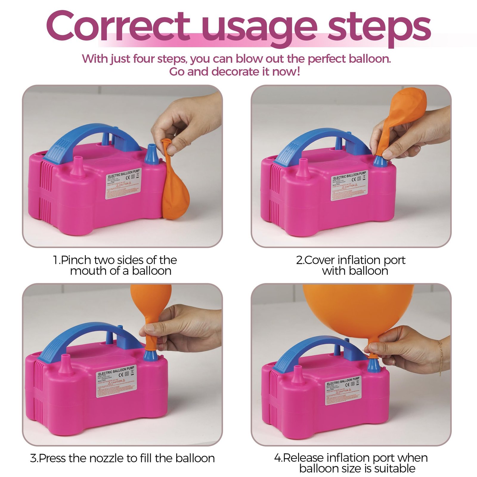 Balloon Pump - Electric Dual Nozzle Air Pump for Balloon, Portable Balloon Blower Save Time and Effort, Balloon Inflator for Parties and Decoration... - Image 10