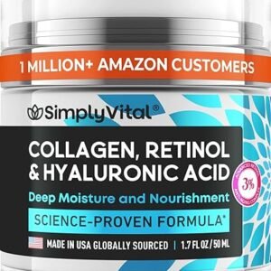 Anti-Aging Face Moisturizer with Retinol, Collagen & Hyaluronic Acid - Made in USA - Moisturizer Face Cream for Women & Men - Firming & Hydrating Neck