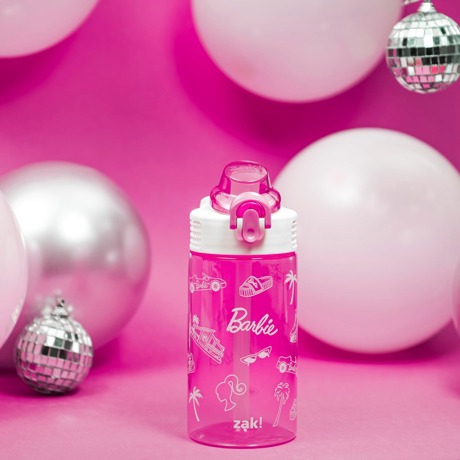 Zak Designs Barbie Sage Water Bottle For School or Travel, 16oz Durable Plastic Water Bottle With Straw, Handle, and Leak-Proof, Pop-Up Spout Cover... - Image 9