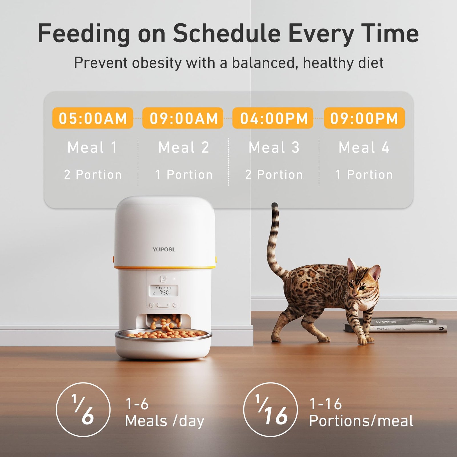 Automatic Cat Feeders - 2L Cat Food Dispenser Easy to Use, Timed Automatic Pet Feeder with Over 180-day Battery Life, 1-6 Meals Dry Food Programmab... - Image 8