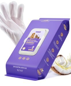HICC PET Cleaning Deodorizing Glove Wipes for Dogs & Cats, Vet Recommended Hypoallergenic Hydrating & Nourish Fur Pet Grooming Glove Wipes, Pet Bat...