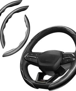 3 Piece Carbon Fiber Steering Wheel Cover, Car Steering Wheel Cover for Men/Women, Anti-Slip, Comfortable Grip, Durable, Universal for 99% Car Interio - High Quality Product Image