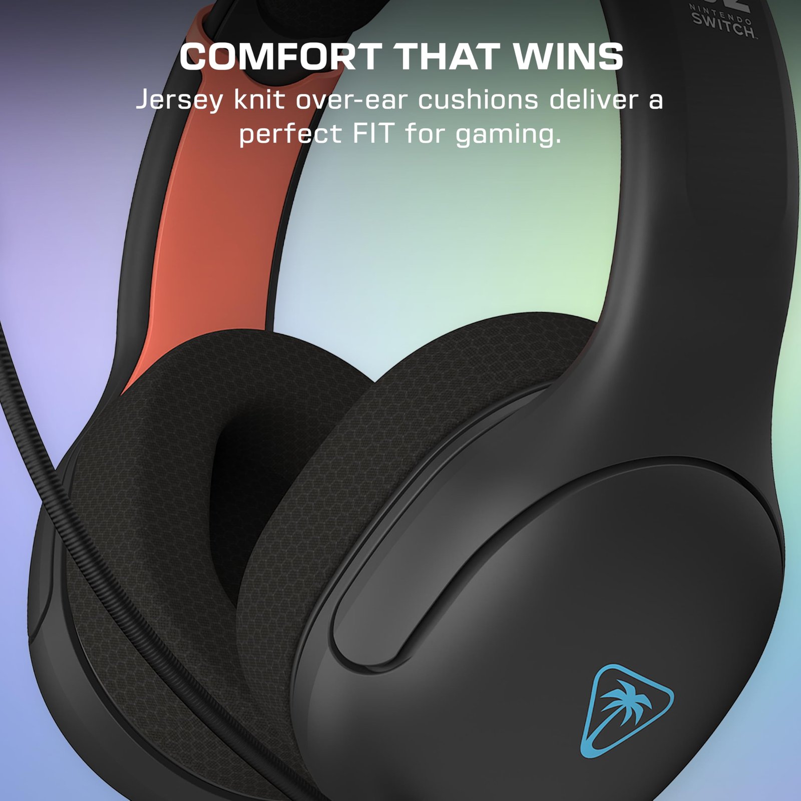 Turtle Beach Airlite Fit Wired Gaming Headset – Officially Licensed for Nintendo Switch 2, Nintendo Switch, Durable, Lightweight, Charcoal Blue/Red - Image 9