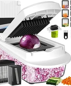 8 Blade All-in-1 Vegetable Chopper Mandoline Slicer with Container, Food Chopper, Onion Chopper, Veggie Cutter for Salad, Kitchen Gadgets Accessories - High Quality Product Image