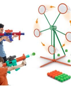 Marlrin Shooting Games Toys for Age 5 6 7 8 9 10+ Year Old Boys, Kids Toy Sports & Outdoor Game with Moving Shooting Target & 2 Popper Air Toy Guns & 24 Foam Balls, Gifts for Boys and Girls - High Quality Product Image