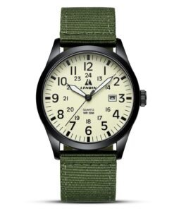 LN LENQIN Mens Watches Unisex Military Sport Nylon Strap Stylish Luminous Fashion Analog Quartz Watch for Men Waterproof Army Tactical Casual Wristwatch - High Quality Product Image