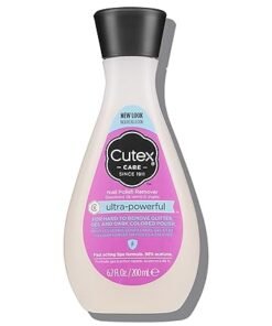 Cutex Gel Nail Polish Remover, Ultra-Powerful & Removes Glitter and Dark Colored Paints, Paraben Free, 6.76 Fl Oz - High Quality Product Image