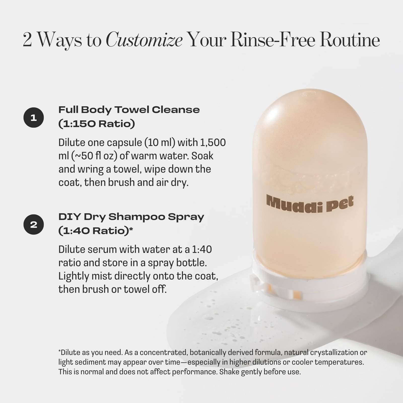 Cat Concentrated Waterless Rinse-Free Shampoo & Conditioner with Bath Mitt – Sensitive Skin, Stress & Itch Relief Gentle Leave-in Serum – 98.65% Na... - Image 9