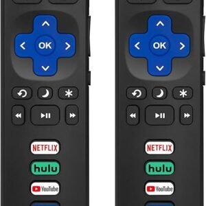 (Pack of 2) Replacement Remote Control Only for Roku TV, Compatible for TCL Roku/Hisense Roku/Onn Roku/Sharp Roku/Element Roku/Westinghouse Roku/Phili