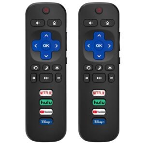 (Pack of 2) Replacement Remote Control Only for Roku TV, Compatible for TCL Roku/Hisense Roku/Onn Roku/Sharp Roku/Element Roku/Westinghouse Roku/Phili