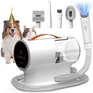 AIRROBO Dog Grooming Vacuum Kit,12000Pa Strong Pet Vacuum for Shedding,Grooming Hai,Quiet,PG100,2L Large Capacity