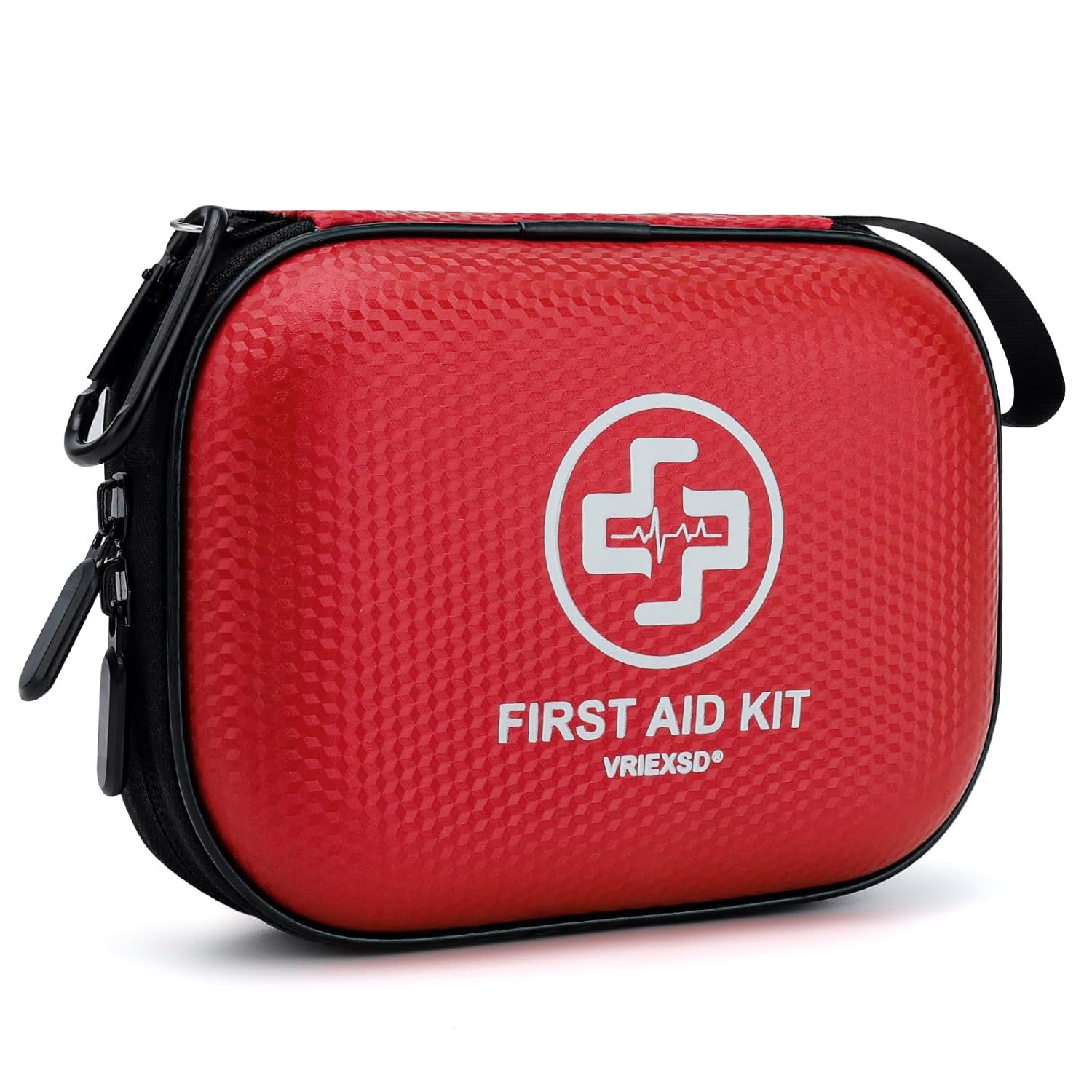 Mini First Aid Kit – 150 Piece Small Waterproof Hard Shell Medical Kit for Home, Car, Travel, Camping, Truck, Hiking, Sports, Office, Vehicle & Outdoor Emergencies- Small First Aid Medical Kit (Red)