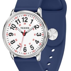 Nurse Watch for Nurse Medical Professionals Students Women Men, 50M Waterproof 12/24 Hour Military Time Luminous Easy Read Dial, Second Hand Watch for Nursing